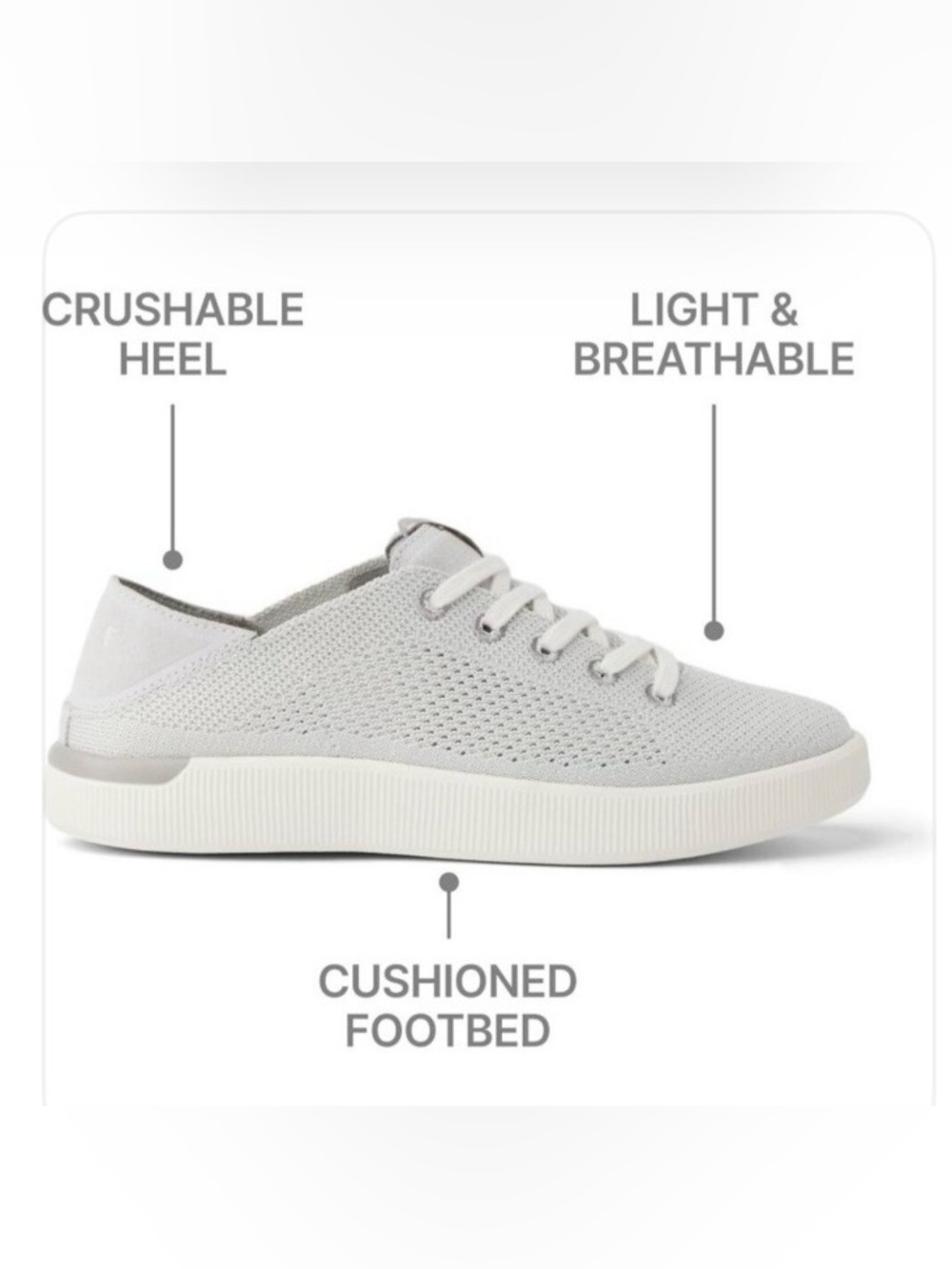 Reef Neptune Women's Knit Sneakers in Light Gray size 6.5 - Picture 2 of 12